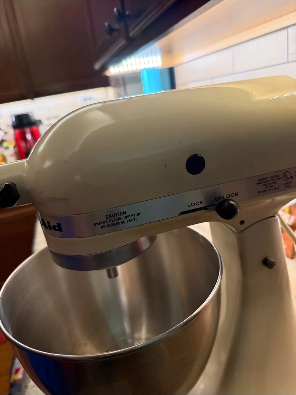 KitchenAid Cream Stand Mixer with Stainless Steel Bowl